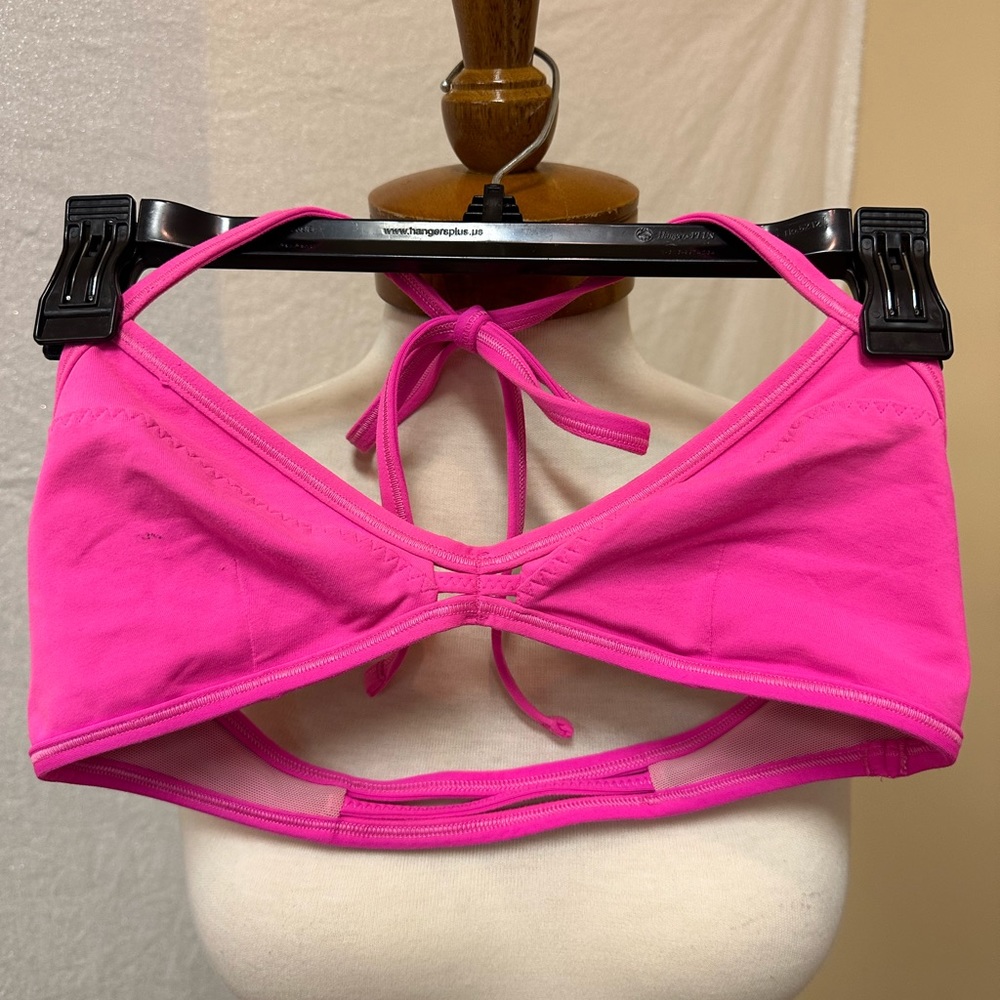 Vintage Lulemon hot pink bathing suit top only tie strap